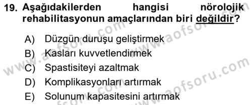 Temel Sağlık Hizmetleri Dersi 2020 - 2021 Yılı Yaz Okulu Sınav Soruları 19. Soru