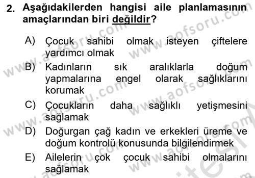 Temel Sağlık Hizmetleri Dersi 2020 - 2021 Yılı Yaz Okulu Sınav Soruları 2. Soru