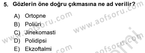 Temel Sağlık Hizmetleri Dersi 2020 - 2021 Yılı Yaz Okulu Sınav Soruları 5. Soru