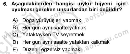 Temel Sağlık Hizmetleri Dersi 2020 - 2021 Yılı Yaz Okulu Sınav Soruları 6. Soru