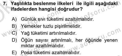 Temel Sağlık Hizmetleri Dersi 2020 - 2021 Yılı Yaz Okulu Sınav Soruları 7. Soru