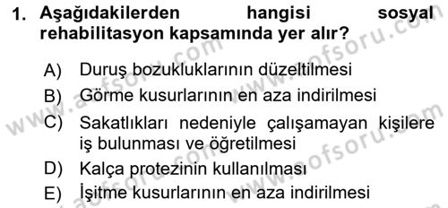 Temel Sağlık Hizmetleri Dersi 2021 - 2022 Yılı (Vize) Ara Sınav Soruları 1. Soru