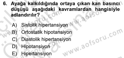 Temel Sağlık Hizmetleri Dersi 2021 - 2022 Yılı (Vize) Ara Sınav Soruları 6. Soru