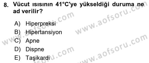 Temel Sağlık Hizmetleri Dersi 2021 - 2022 Yılı (Vize) Ara Sınav Soruları 8. Soru