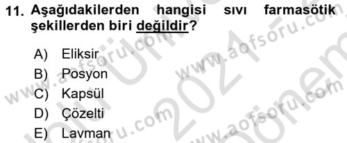 Temel Sağlık Hizmetleri Dersi 2021 - 2022 Yılı (Final) Dönem Sonu Sınav Soruları 11. Soru