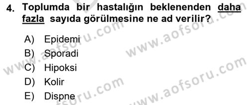 Temel Sağlık Hizmetleri Dersi 2021 - 2022 Yılı (Final) Dönem Sonu Sınav Soruları 4. Soru