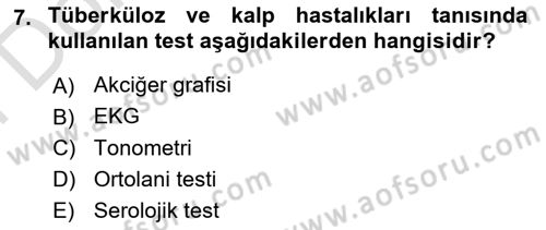 Temel Sağlık Hizmetleri Dersi 2021 - 2022 Yılı (Final) Dönem Sonu Sınav Soruları 7. Soru