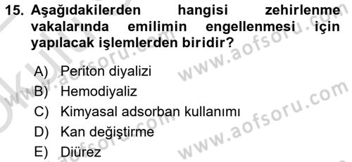 Temel Sağlık Hizmetleri Dersi 2021 - 2022 Yılı Yaz Okulu Sınav Soruları 15. Soru