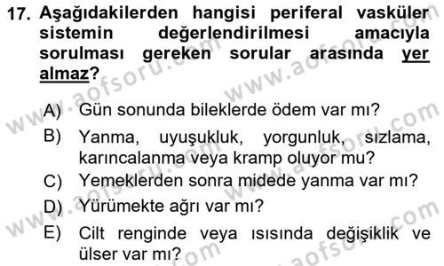 Temel Sağlık Hizmetleri Dersi 2021 - 2022 Yılı Yaz Okulu Sınav Soruları 17. Soru