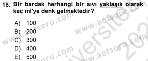 Temel Sağlık Hizmetleri Dersi 2021 - 2022 Yılı Yaz Okulu Sınav Soruları 18. Soru
