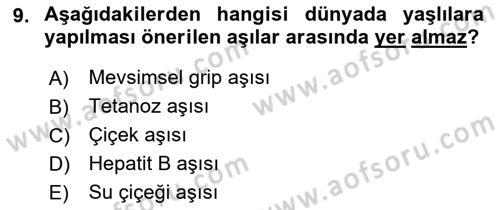 Temel Sağlık Hizmetleri Dersi 2021 - 2022 Yılı Yaz Okulu Sınav Soruları 9. Soru