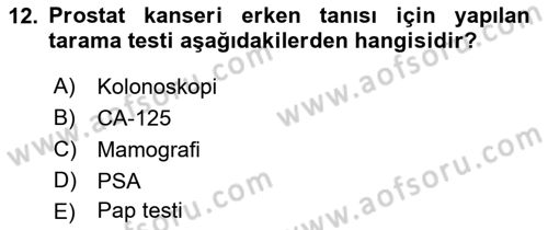 Temel Sağlık Hizmetleri Dersi 2022 - 2023 Yılı Yaz Okulu Sınav Soruları 12. Soru
