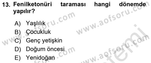 Temel Sağlık Hizmetleri Dersi 2022 - 2023 Yılı Yaz Okulu Sınav Soruları 13. Soru