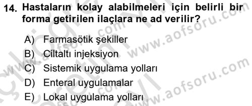 Temel Sağlık Hizmetleri Dersi 2022 - 2023 Yılı Yaz Okulu Sınav Soruları 14. Soru
