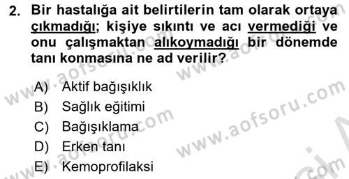 Temel Sağlık Hizmetleri Dersi 2022 - 2023 Yılı Yaz Okulu Sınav Soruları 2. Soru