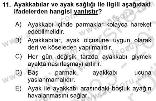 Temel Sağlık Hizmetleri Dersi 2023 - 2024 Yılı (Vize) Ara Sınav Soruları 11. Soru