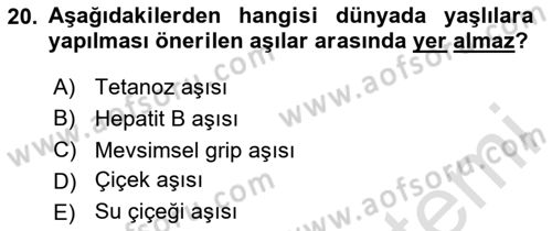 Temel Sağlık Hizmetleri Dersi 2023 - 2024 Yılı (Vize) Ara Sınav Soruları 20. Soru