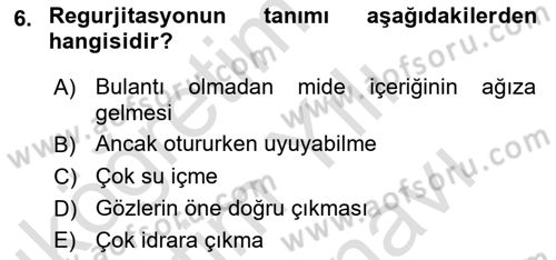 Temel Sağlık Hizmetleri Dersi 2023 - 2024 Yılı (Vize) Ara Sınav Soruları 6. Soru