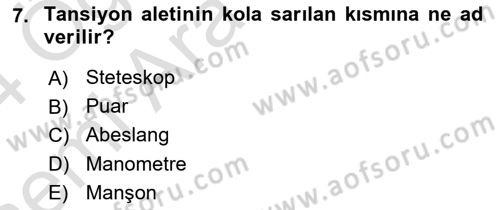 Temel Sağlık Hizmetleri Dersi 2023 - 2024 Yılı (Vize) Ara Sınav Soruları 7. Soru