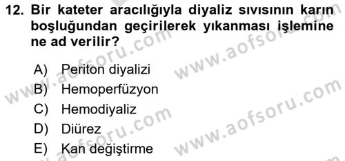 Temel Sağlık Hizmetleri Dersi 2023 - 2024 Yılı (Final) Dönem Sonu Sınav Soruları 12. Soru