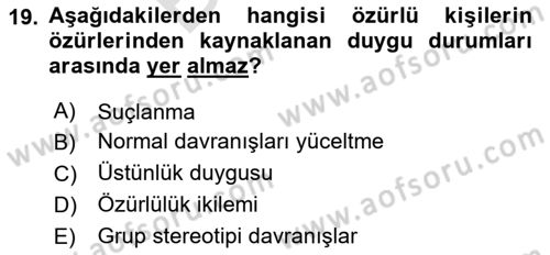 Temel Sağlık Hizmetleri Dersi 2023 - 2024 Yılı (Final) Dönem Sonu Sınav Soruları 19. Soru