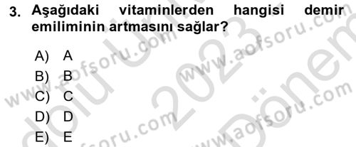 Temel Sağlık Hizmetleri Dersi 2023 - 2024 Yılı (Final) Dönem Sonu Sınav Soruları 3. Soru