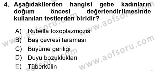 Temel Sağlık Hizmetleri Dersi 2023 - 2024 Yılı (Final) Dönem Sonu Sınav Soruları 4. Soru