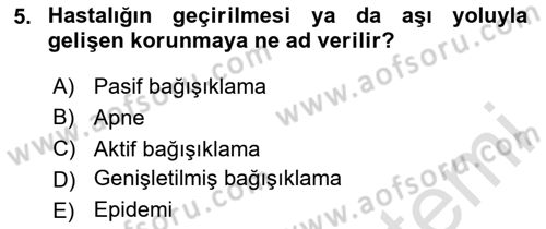 Temel Sağlık Hizmetleri Dersi 2023 - 2024 Yılı (Final) Dönem Sonu Sınav Soruları 5. Soru