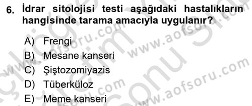 Temel Sağlık Hizmetleri Dersi 2023 - 2024 Yılı (Final) Dönem Sonu Sınav Soruları 6. Soru