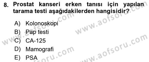 Temel Sağlık Hizmetleri Dersi 2023 - 2024 Yılı (Final) Dönem Sonu Sınav Soruları 8. Soru
