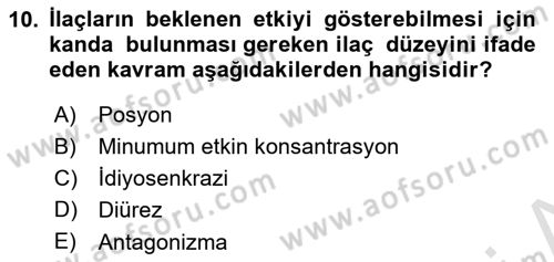 Temel Sağlık Hizmetleri Dersi 2023 - 2024 Yılı Yaz Okulu Sınav Soruları 10. Soru