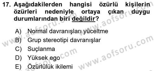 Temel Sağlık Hizmetleri Dersi 2023 - 2024 Yılı Yaz Okulu Sınav Soruları 17. Soru