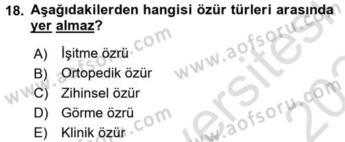 Temel Sağlık Hizmetleri Dersi 2023 - 2024 Yılı Yaz Okulu Sınav Soruları 18. Soru