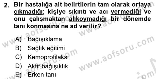 Temel Sağlık Hizmetleri Dersi 2023 - 2024 Yılı Yaz Okulu Sınav Soruları 2. Soru