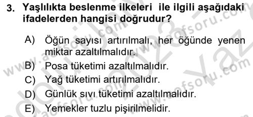 Temel Sağlık Hizmetleri Dersi 2023 - 2024 Yılı Yaz Okulu Sınav Soruları 3. Soru