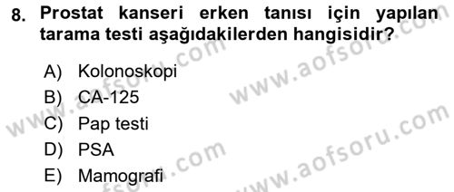 Temel Sağlık Hizmetleri Dersi 2023 - 2024 Yılı Yaz Okulu Sınav Soruları 8. Soru