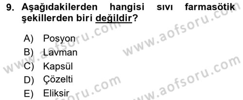Temel Sağlık Hizmetleri Dersi 2023 - 2024 Yılı Yaz Okulu Sınav Soruları 9. Soru
