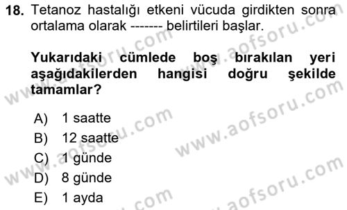 Temel Sağlık Hizmetleri Dersi 2024 - 2025 Yılı (Vize) Ara Sınav Soruları 18. Soru