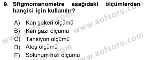 Temel Sağlık Hizmetleri Dersi 2024 - 2025 Yılı (Vize) Ara Sınav Soruları 9. Soru