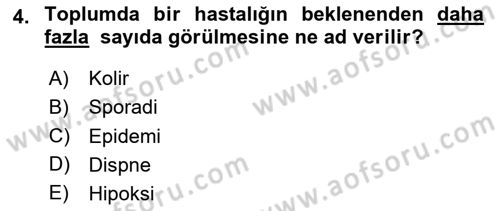 Temel Sağlık Hizmetleri Dersi 2024 - 2025 Yılı (Final) Dönem Sonu Sınav Soruları 4. Soru