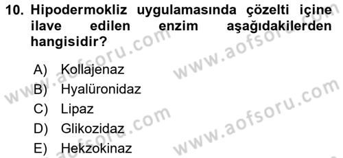 Temel Sağlık Hizmetleri Dersi 2024 - 2025 Yılı Yaz Okulu Sınav Soruları 10. Soru