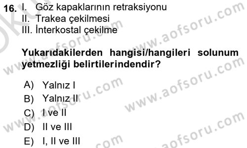 Temel Sağlık Hizmetleri Dersi 2024 - 2025 Yılı Yaz Okulu Sınav Soruları 16. Soru