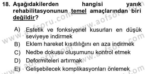 Temel Sağlık Hizmetleri Dersi 2024 - 2025 Yılı Yaz Okulu Sınav Soruları 18. Soru