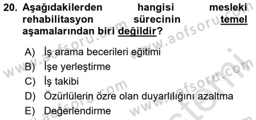 Temel Sağlık Hizmetleri Dersi 2024 - 2025 Yılı Yaz Okulu Sınav Soruları 20. Soru