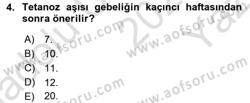 Temel Sağlık Hizmetleri Dersi 2024 - 2025 Yılı Yaz Okulu Sınav Soruları 4. Soru