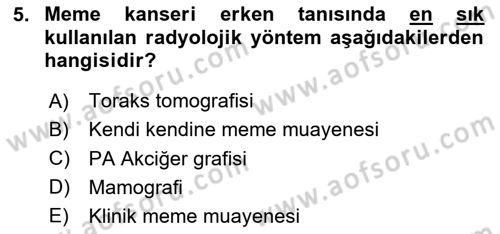 Temel Sağlık Hizmetleri Dersi 2024 - 2025 Yılı Yaz Okulu Sınav Soruları 5. Soru