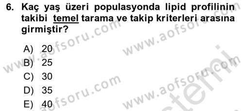 Temel Sağlık Hizmetleri Dersi 2024 - 2025 Yılı Yaz Okulu Sınav Soruları 6. Soru