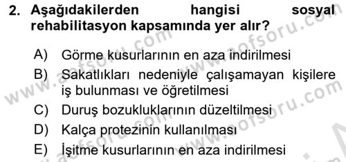 Temel Sağlık Hizmetleri Dersi 2025 - 2026 Yılı (Vize) Ara Sınav Soruları 2. Soru