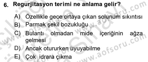 Temel Sağlık Hizmetleri Dersi 2025 - 2026 Yılı (Vize) Ara Sınav Soruları 6. Soru