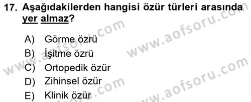 Temel Sağlık Hizmetleri Dersi 2025 - 2026 Yılı (Final) Dönem Sonu Sınav Soruları 17. Soru